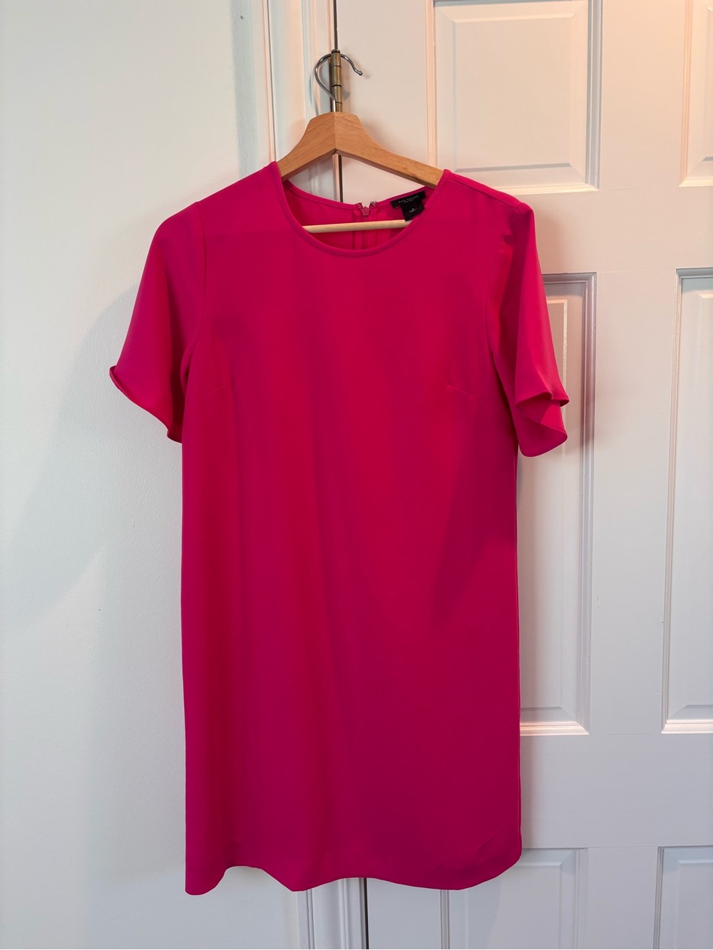 Ann Taylor Hot Pink Short Sleeve Shift Dress